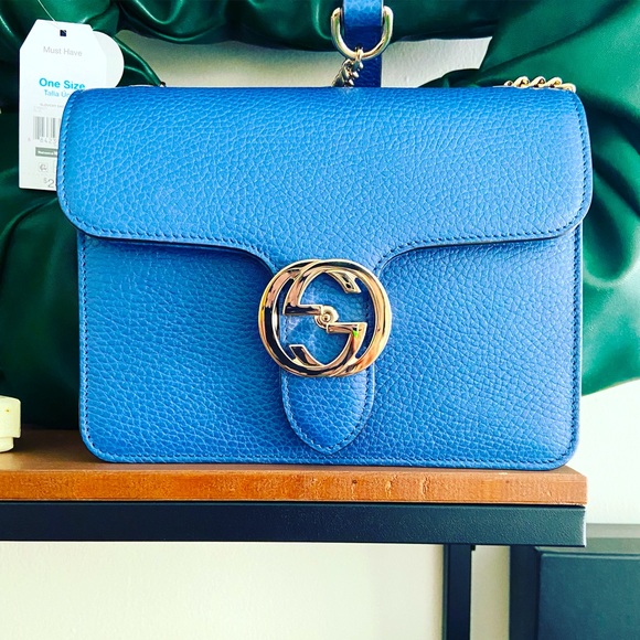 Gucci Handbags - Blue Gucci silver chain Crossbody